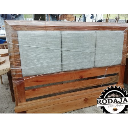 CAMA CON CABECERO TAPIZADO