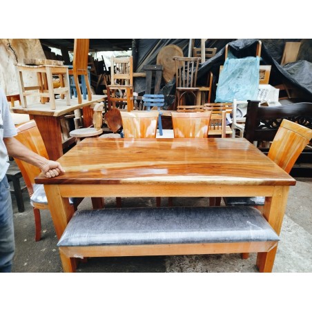 MESA COMEDOR 6 PUESTOS RECTANGULAR SAMÁN